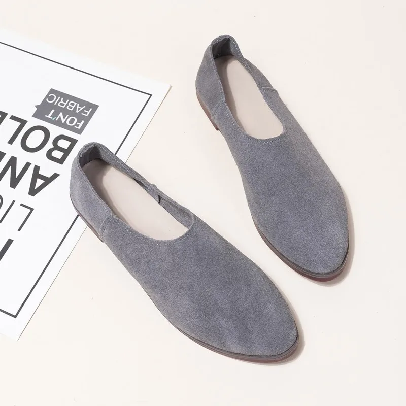 Dimanyu Frauen Frühlings schuhe Ballerinas Slip-On Echt leder Größe 41 42 43 spitze Zehen Damen Slipper