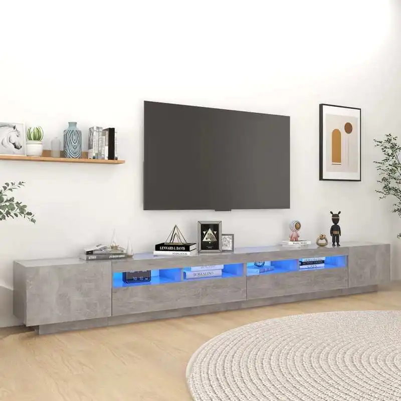 TV-Schrank mit LED-Beleuchtung, betongrau, 300 x 35 x 40 cm Image