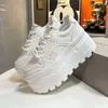 Damen-Sneaker mit 9 cm Plateau, lässig, für den Außenbereich, schlichtes Design, Skateboard, bequeme Schnür-Sneaker, Laufschuhe, Sportschuhe, weiblich, Größe 40