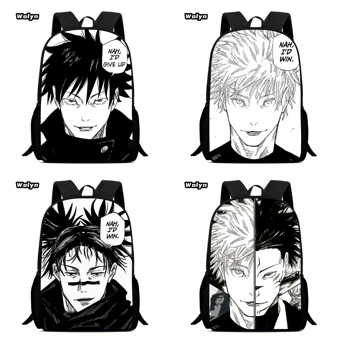 Sac à dos d'école Jujutsu-Kaimmense anase, sac à dos léger pour enfants Mahito de dessin animé, sacs d'école Anime pour 4-9 ans