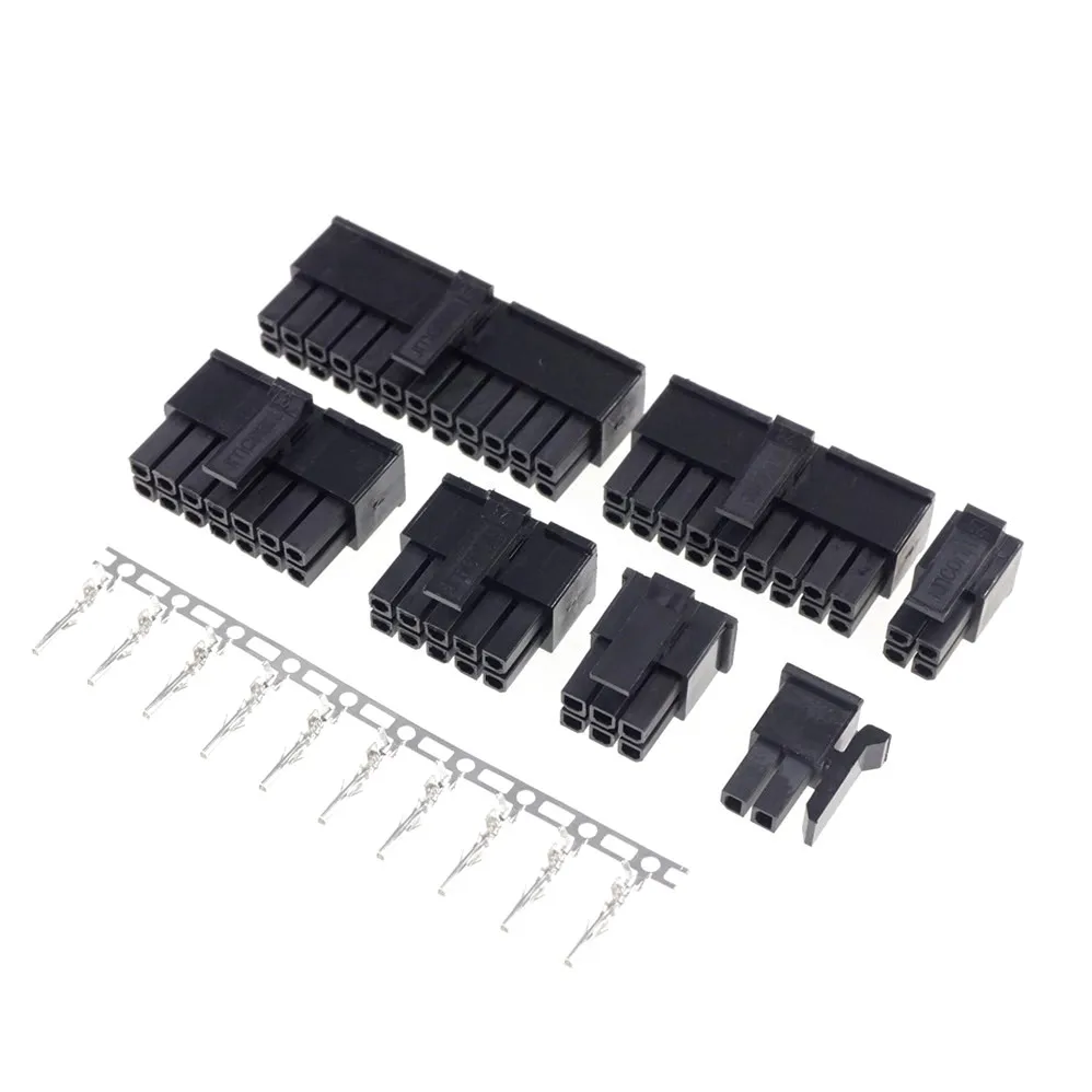 10 Sets 3,0 mm Micro-Fit 3.0-Stecker-Buchsengehäuse 2-polig 4 6 8 10 12 14 16 18 20 22 24 P-Steckergehäuse + Anschluss 43030