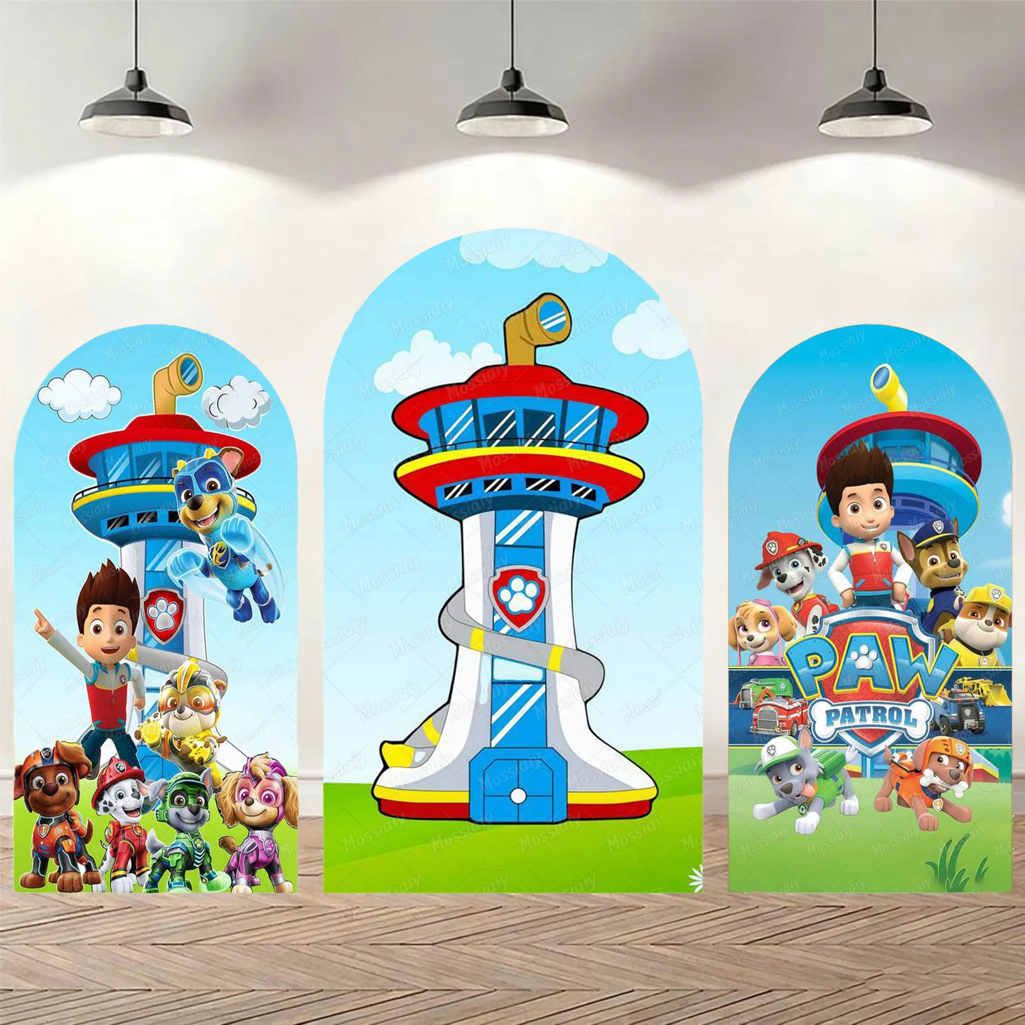 Cartoon PAW Patrol Kinder Geburtstagsparty Bogen-Dekoration Hintergrund Niedlicher Hund Bogen-Abdeckung Kulisse Kinder Jungen Fotografie-Zubehör Image