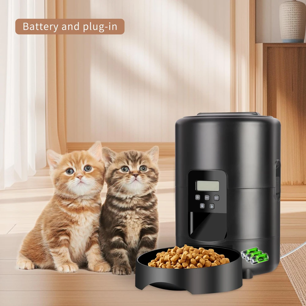 Distributeur automatique intelligent de nourriture pour animaux de compagnie 2L avec écran LCD, plateau amovible pour la nourriture des chats et des chiens, distributeur de nourriture pour animaux de