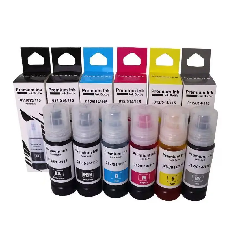 Farbstofftinte 115 T115 Premium Kompatible Großflasche Wasserbasierte Nachfülltinte mit Tintenbox für Epson EcoTank L8160 L8180 Drucker Image
