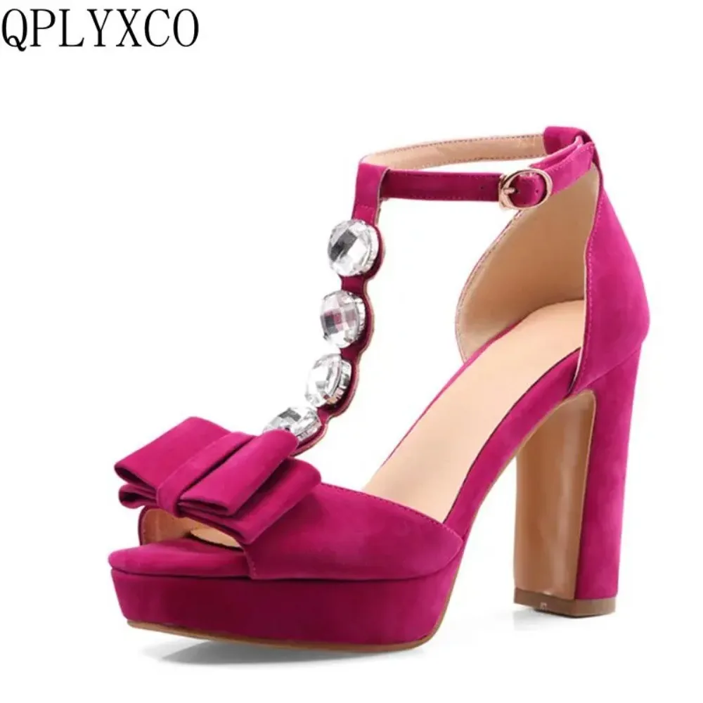 QPLYXCO 2017 Neue verkauf Große Kleine Größe 32-46 Sommer Stil Sandalen fashion Elegante Dame High Heel (10 CM) hochzeit schuhe 2091