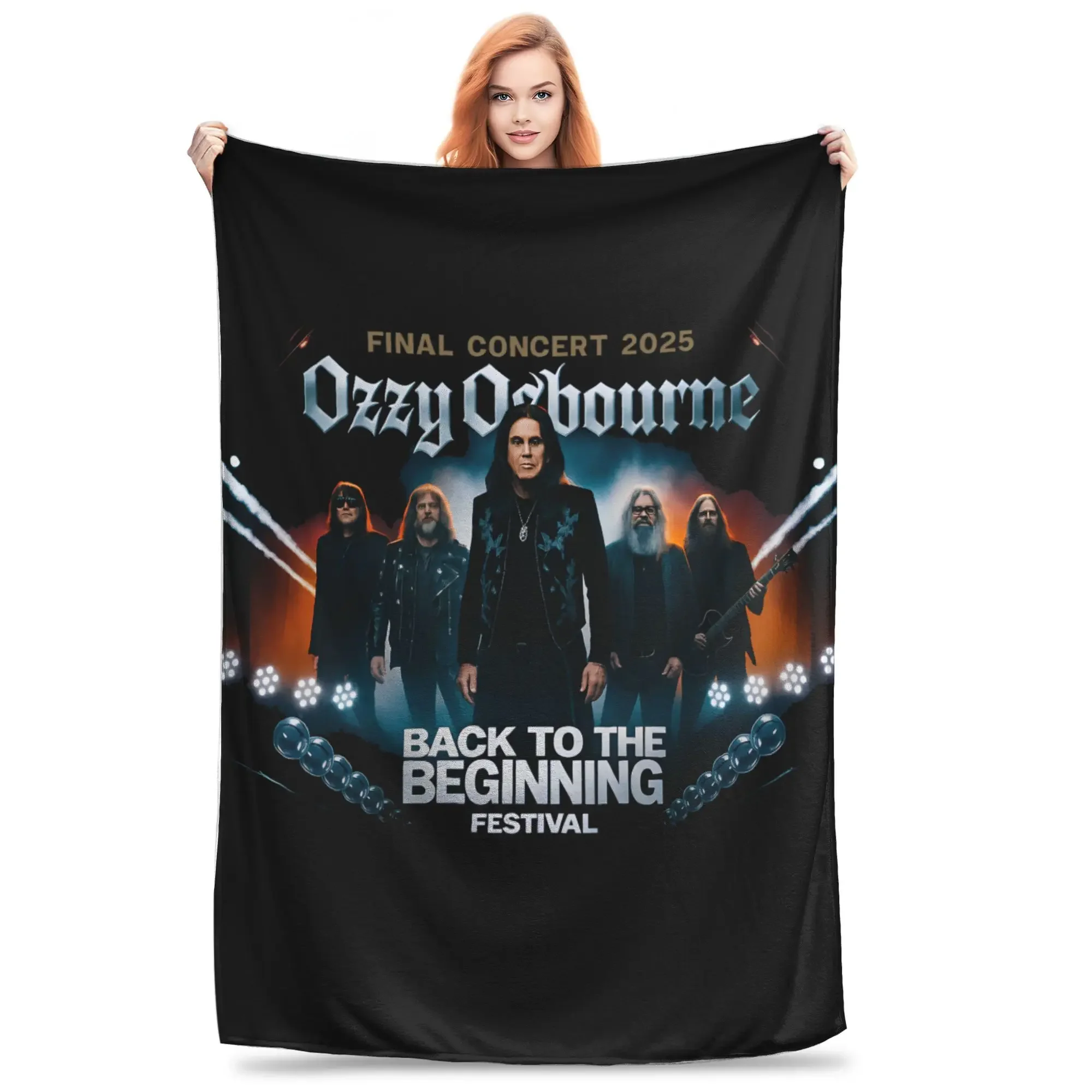 Black Sabbath Ozzy Osbourne Weiche, warme Überwurfdecke, dekorative Tagesdecke für Schlafzimmer, Tour, Frühling Image