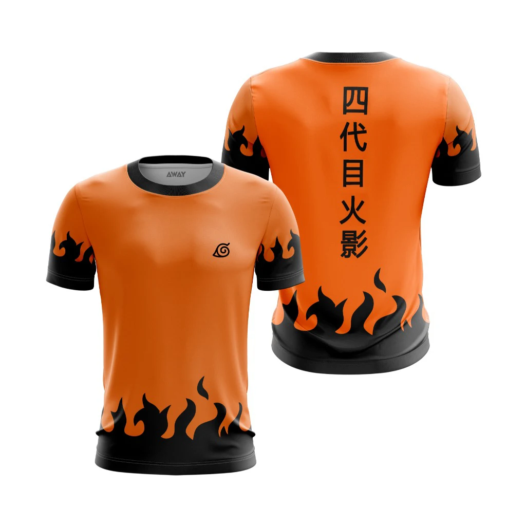 Naruto Minato 4th Hokage Symbol Print T-Shirt Erwachsene Kinder Freizeit-T-Shirt Familie Sommer Atmungsaktiv Schnelltrocknend Tägliche Sportbekleidung Image
