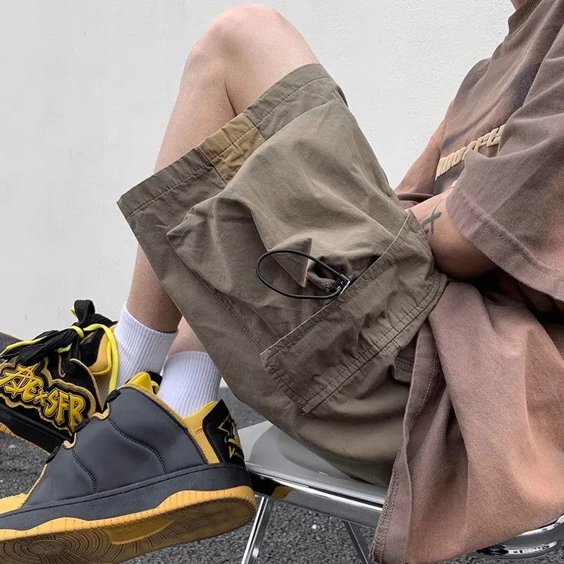 Cargo Shorts Männer Sommer Streetwear weites Bein gerade Shorts bf lose lässige Multi-Pocket Streetwear Fünf-Punkt-Sport kurze Hose