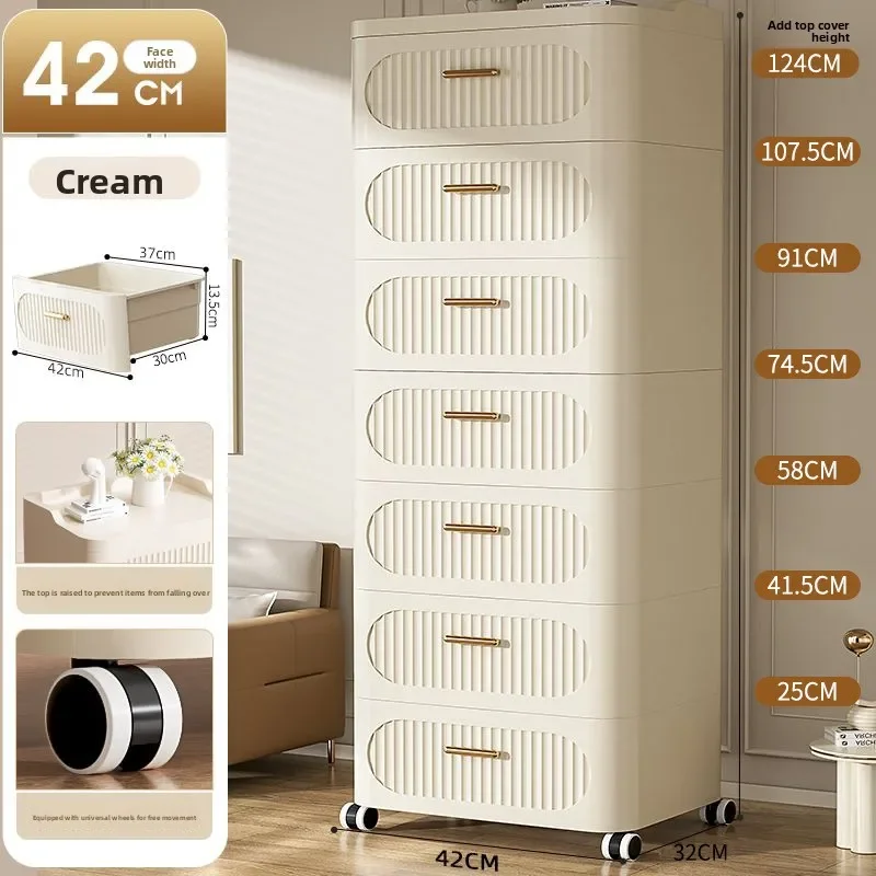 30-52 Aufbewahrungsschubladen-Schrank mit Rollen, Wohnzimmer-Schrank, Haushalts-Organizer für Babyspielzeug und Kleidung