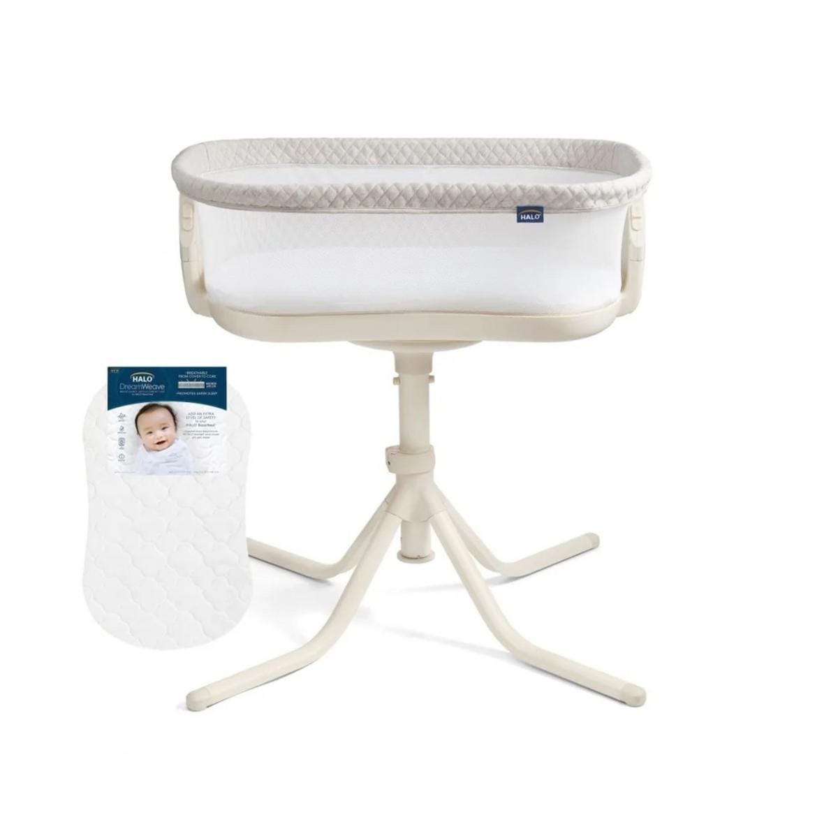 HALO BassiNest Swivel Sleeper 4.0 Air with Dreamweave Breathable Pad - Oat - HALO
