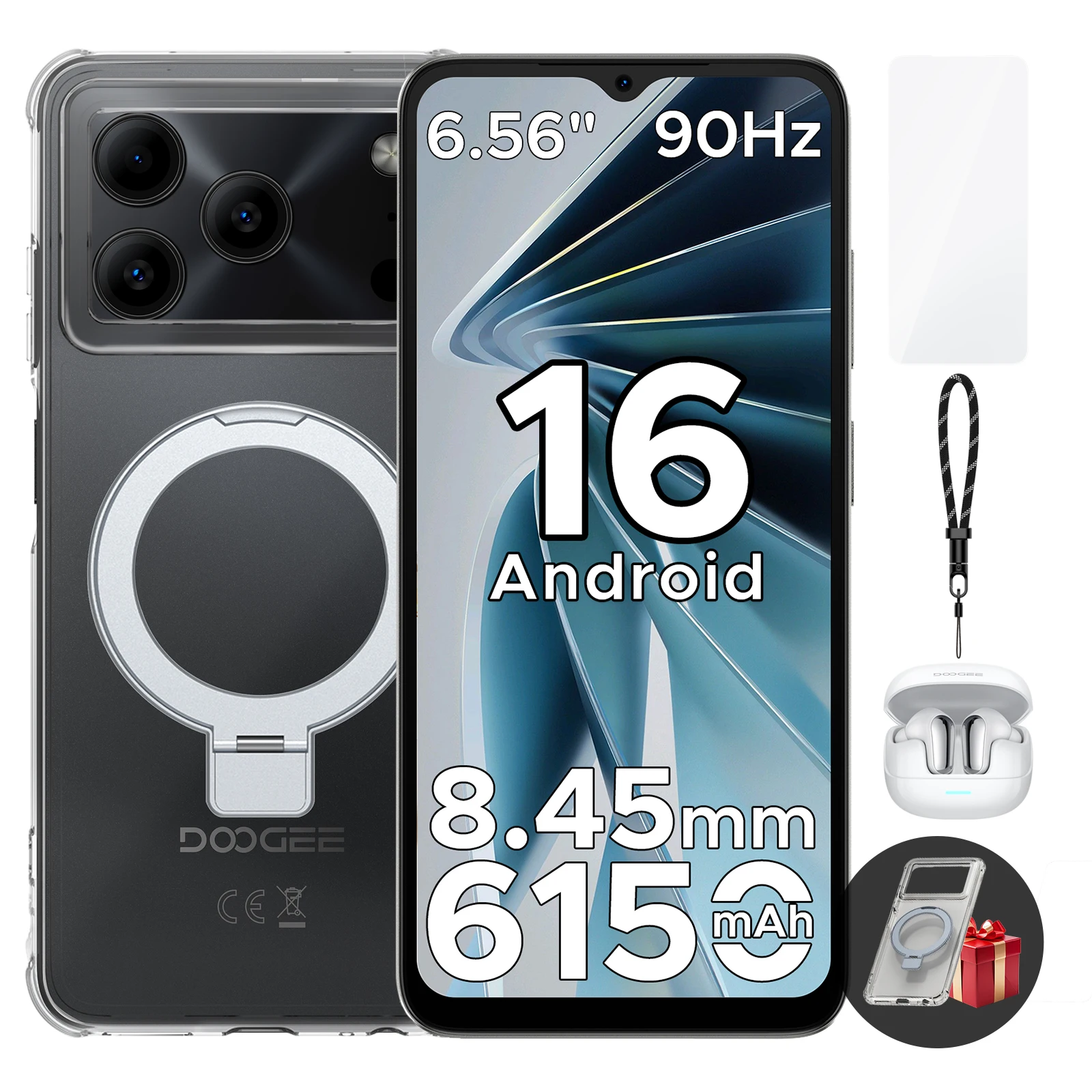 Globale Version DOOGEE Note 56 VIP Smartphone Android 16 6150mAh Großer Akku 6,56'' Display 24GB 64GB 8MP Kamera Mobiltelefon Image