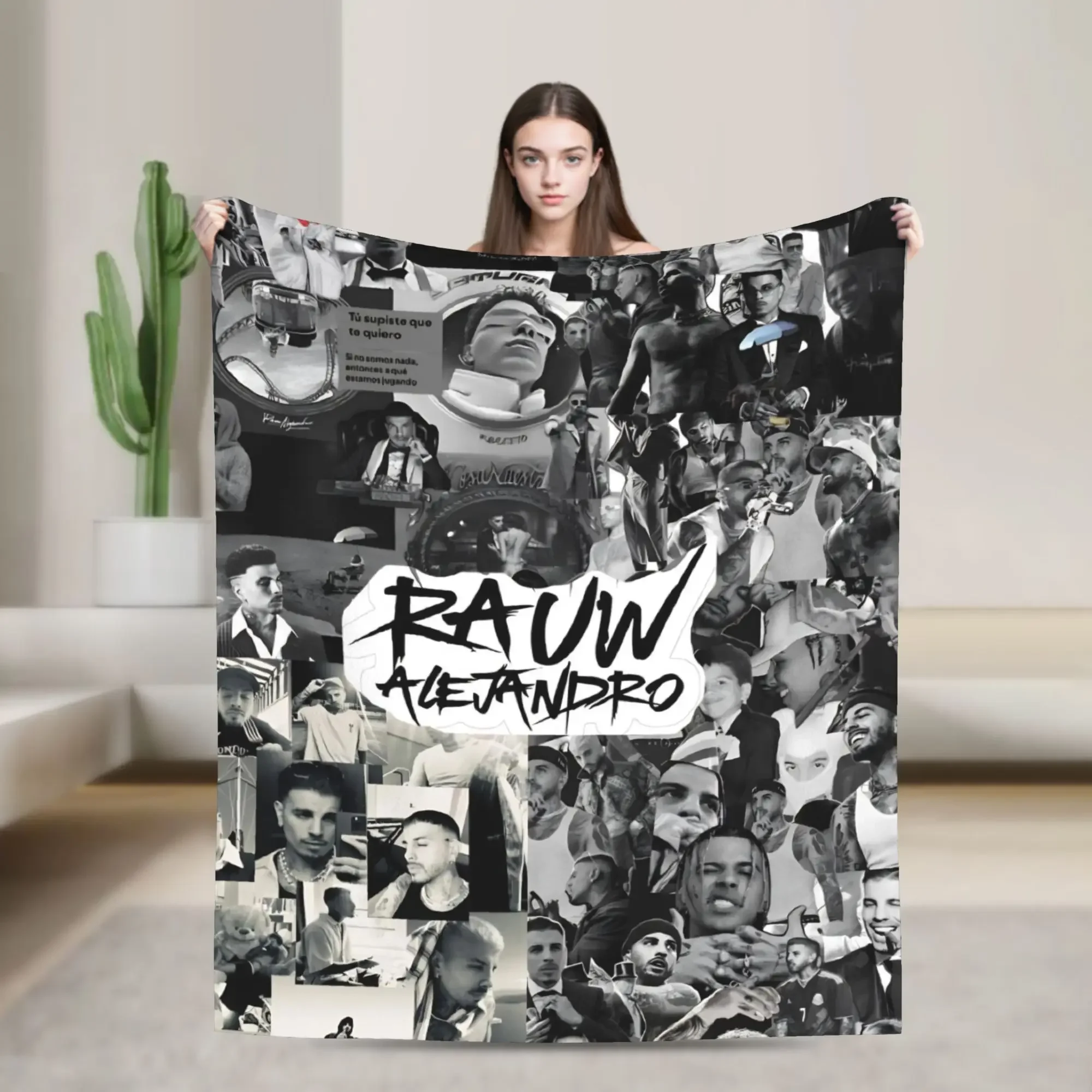 Rauw Alejandro Weiche Qualitäts-Überwurfdecke für den Winter, grafische Tagesdecke für das Schlafzimmer, ideal für Männer und Frauen Image