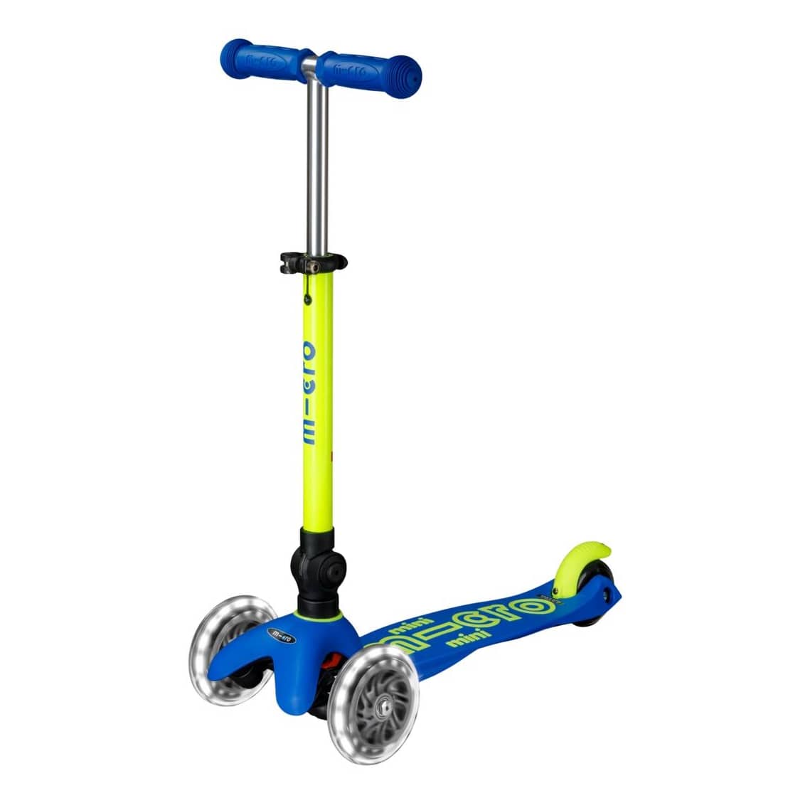 Micro Kickboard Micro Mini Foldable LED Scooter (2-5 Years) - Neon Canary Yellow / Blue
