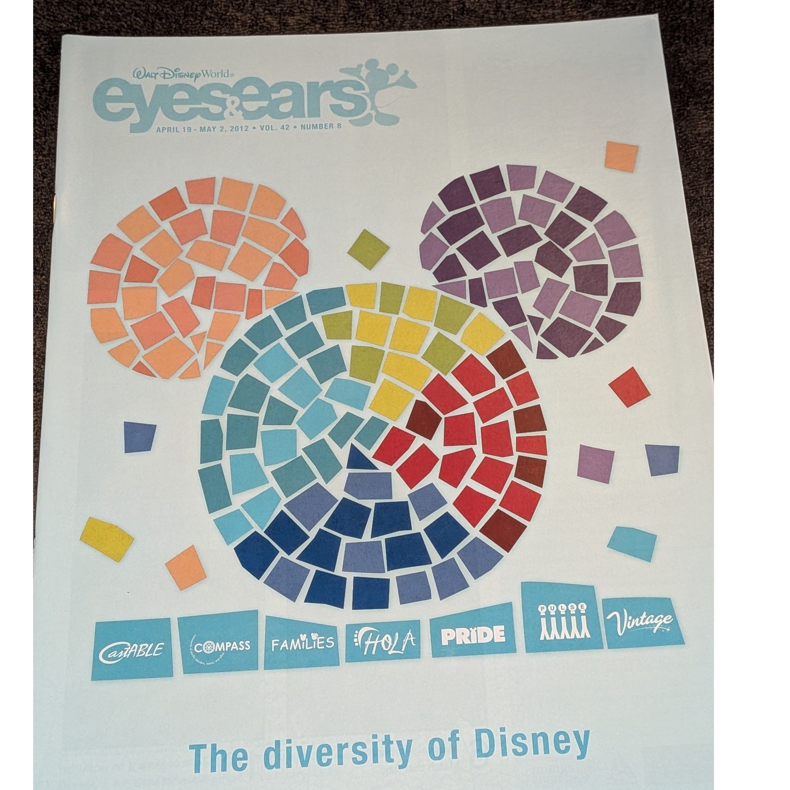 Disney Other | Walt Disney World Eyes & Ears Magazine April 2012 Diversity Mosaic Mickey Mouse | Color: Blue/White | Size: Os