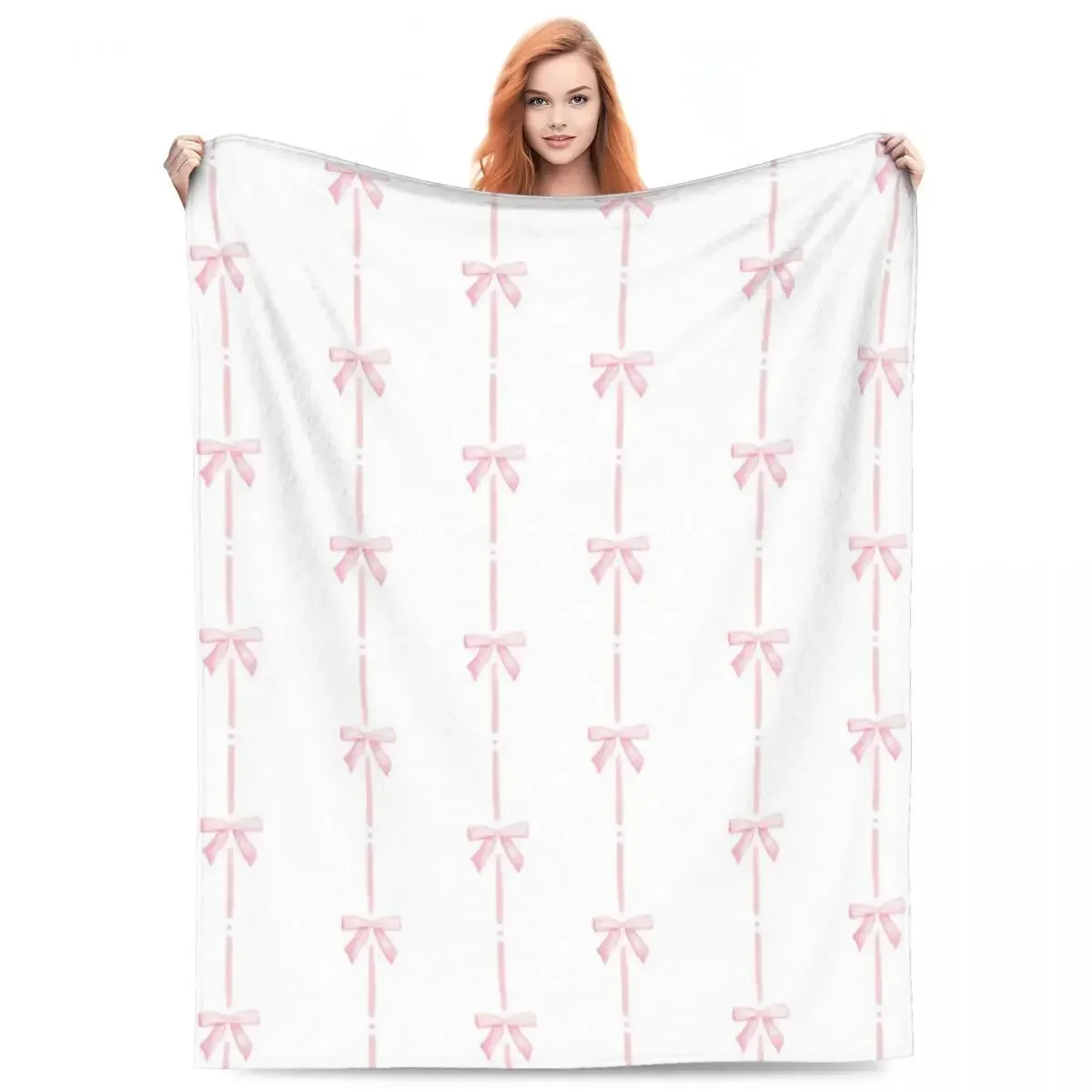 Trendige Ballett-Überwurfdecke aus Mikrofleece mit rosa Schleife, bequem für Camping, erhältlich in vier Größen, perfektes Geschenk Image