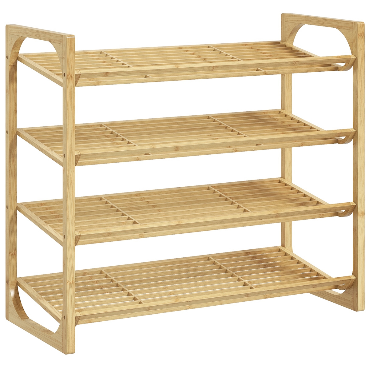 MODFU Schuhregal Bambus natur 76x33x67 cm, 4 Ebenen, für bis zu 12 Paar Schuhe Image