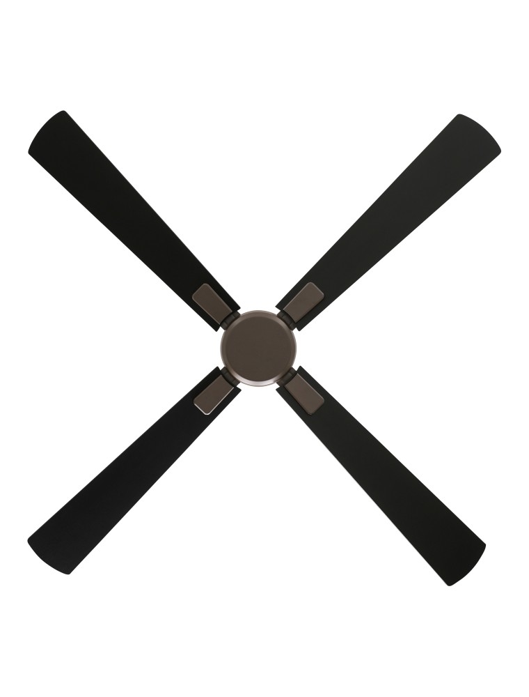 casafan eco neo III 132,ventilator ohne licht, braunes gehäuse, flügel aus teakholz und schwarzen elementen, durchmesser 132 cm Image
