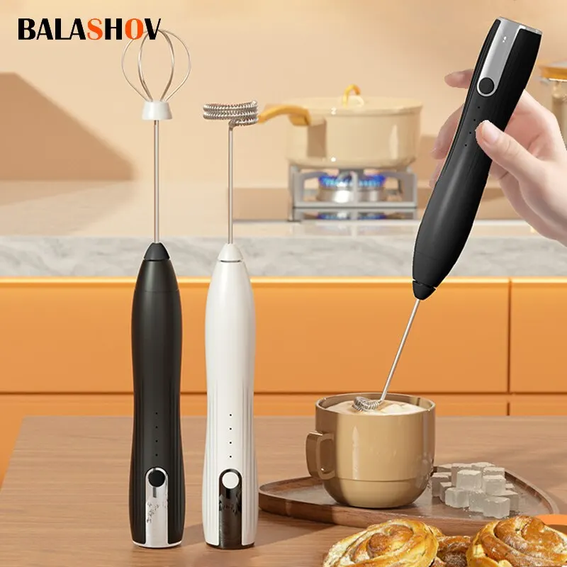 Mini elektrische Milch schäumer Mixer drahtlose Kaffee Schneebesen Mixer Handheld Eier schläger Cappuccino Schaum mischer Küche Schneebesen Werkzeuge Image