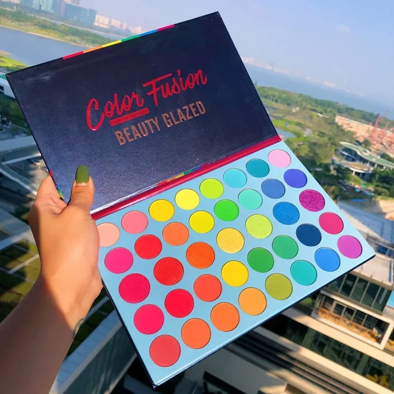 BEAUTY GLAZED 39-Farben-Regenbogen-Lidschatten-Palette Langlebige Neon-Glitzer-Lidschatten-Palette Augen-Make-up-Kosmetik Image