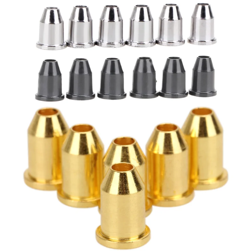 6 stücke Gitarren saiten kappen Montages chnalle durch Körper hülsen Buchsen teile Gitarren zubehör schwarz silber gold Image