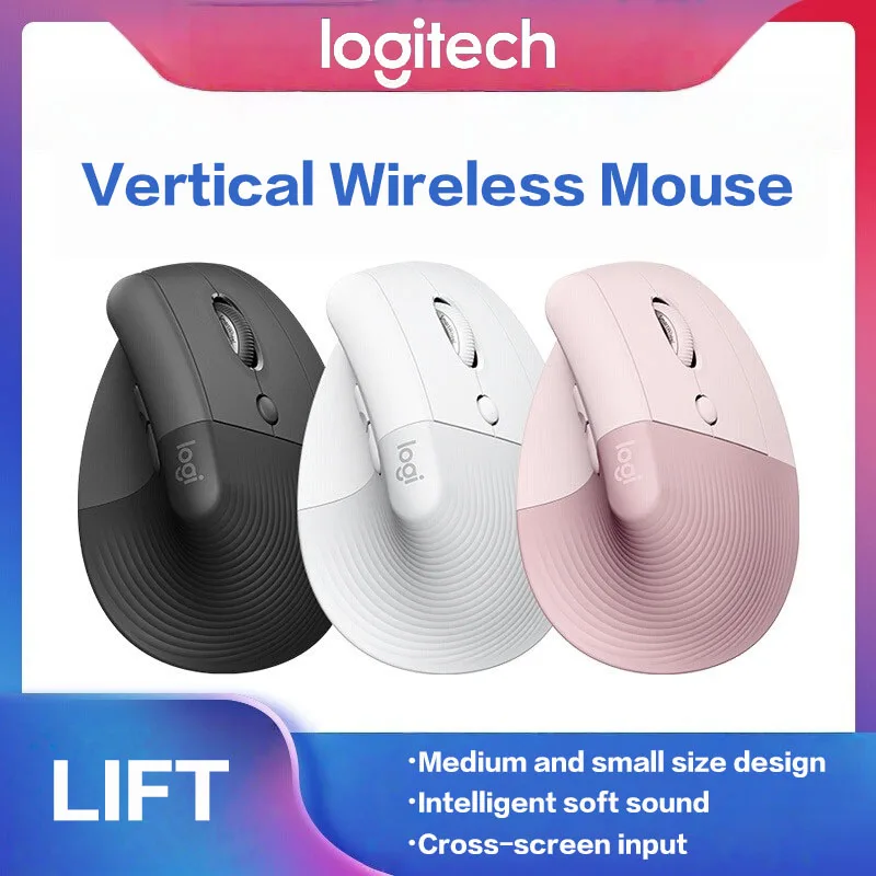Logitech Lift Ergonomische kabellose Bluetooth-Maus, vertikale Maus, kleine Maus, Business, Büro, 3 Geräte, in Sekunden wechseln Image