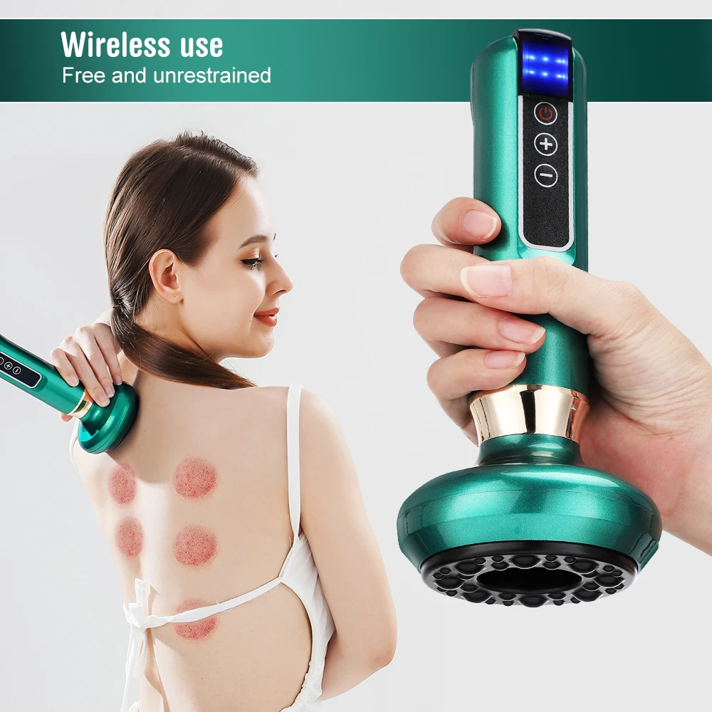 6-Gang-elektrisches Schröpfmassagegerät, Vakuum-Saugnapf, GuaSha, Anti-Cellulite, Schönheit, Gesundheit, Schaben, Wärme, Körper, Schlankheitsmassage Image