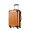 HAUPTSTADTKOFFER Alex - Handgepäck, 55 x 35 x 20 cm, 4 Rollen, 42 Liter, Reisekoffer, Hartschalenkoffer, Rollkoffer, Bordgepäck Koffer, erweiterbar, Orange