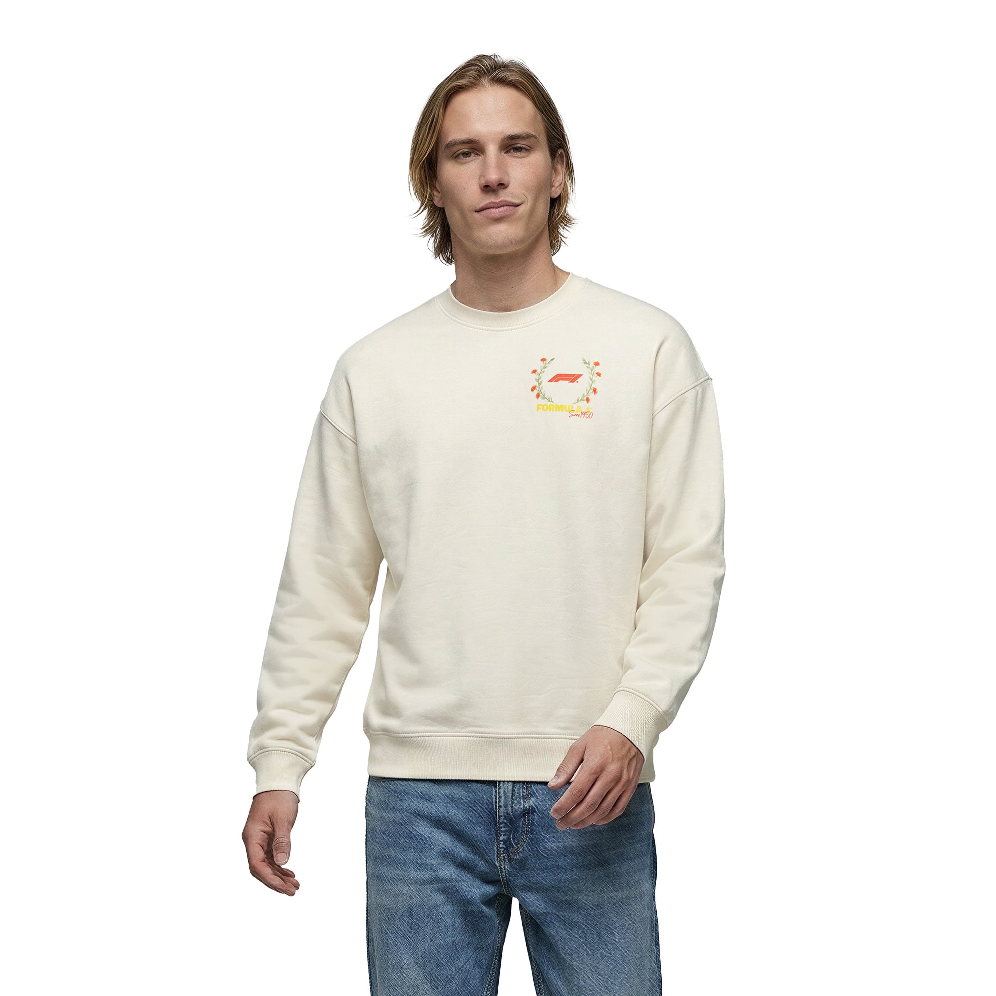 Sweat-shirt graphique rétro Formule 1 - Blanc cassé - unisexe Taille: XL