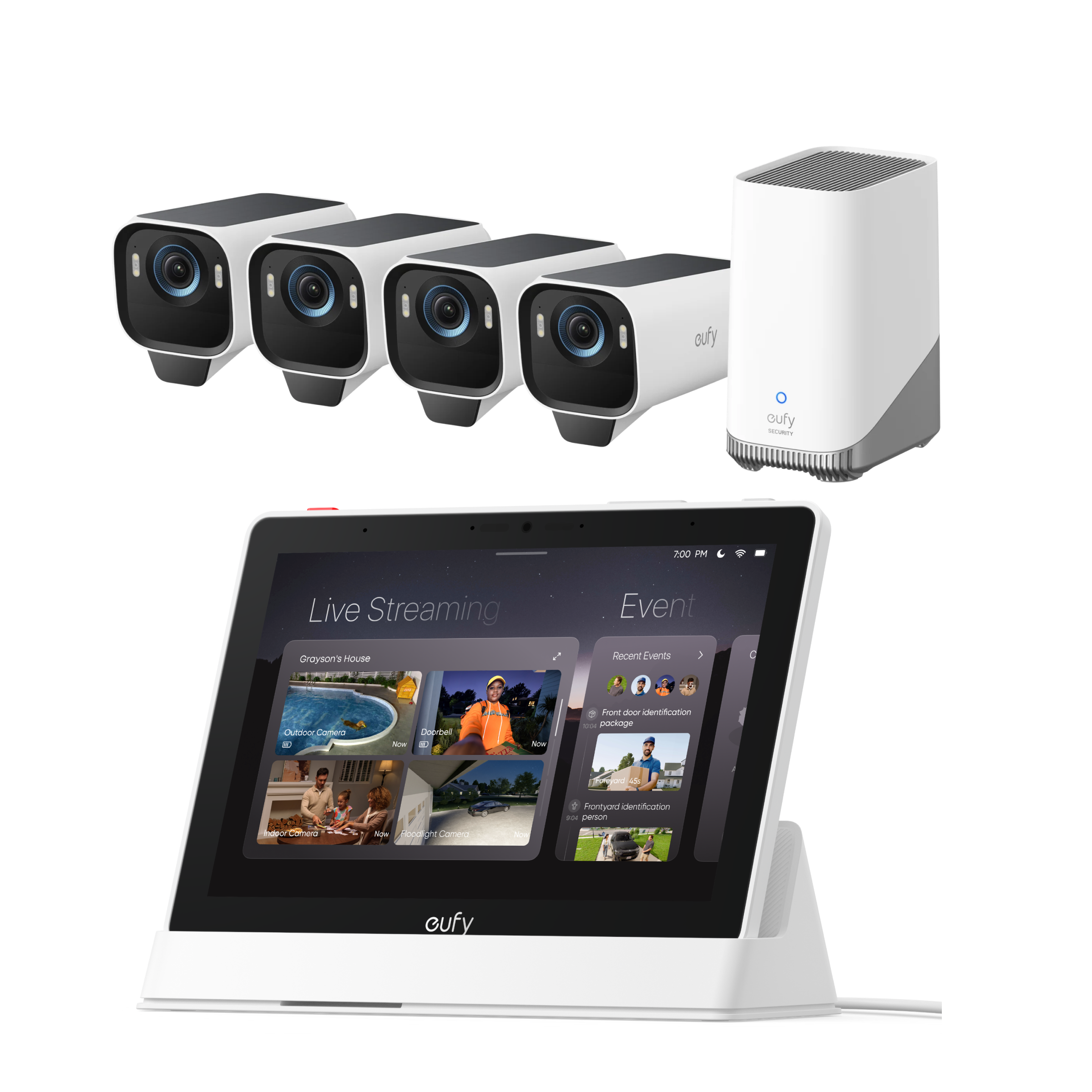 eufy Smart Display E10 + eufyCam S3 Pro 4-Cam Kit White