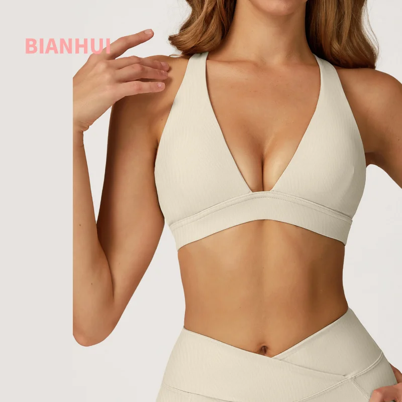 BIANHUI femmes Yoga soutien-gorge dos croisé sport vêtements de sport Push Up soutien-gorge de sport femme course Fitness vêtements de sport sous-vêtements