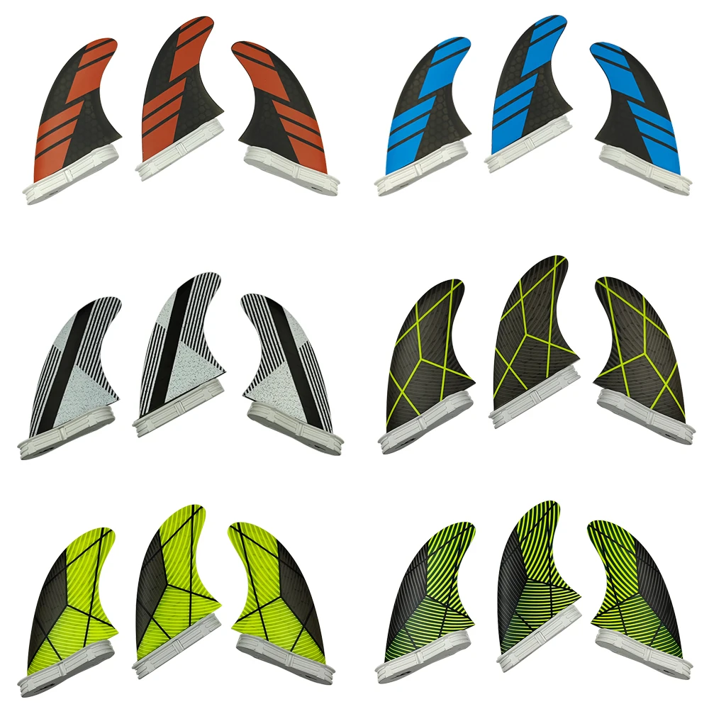 Ailerons de planche de surf M/L Tri Fins Double Tabs 2 Base, Ailerons de surf UPSURF FCS 2 g5/g7, Aileron SUP, Accessoires de surf, Aileron Thruster en carbone