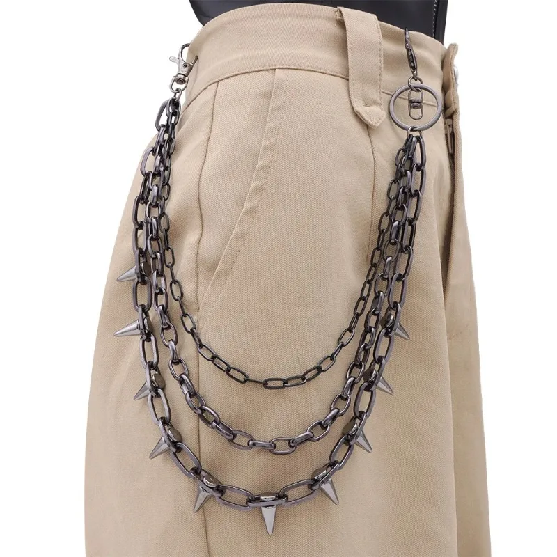 Hip-Hop Punk Rock Metall Hosenkette für Männer und Frauen Schlüsselanhänger Hosenkette Geldbörsenanhänger Jeans Unisex Hip-Hop Schmuck Geschenk
