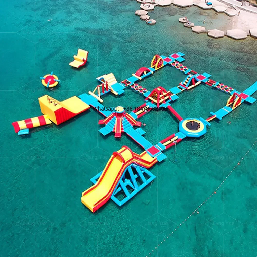 Wasserspielgeräte Aquapark Erwachsenen-Schwimminsel Aufblasbarer Wasserpark Image