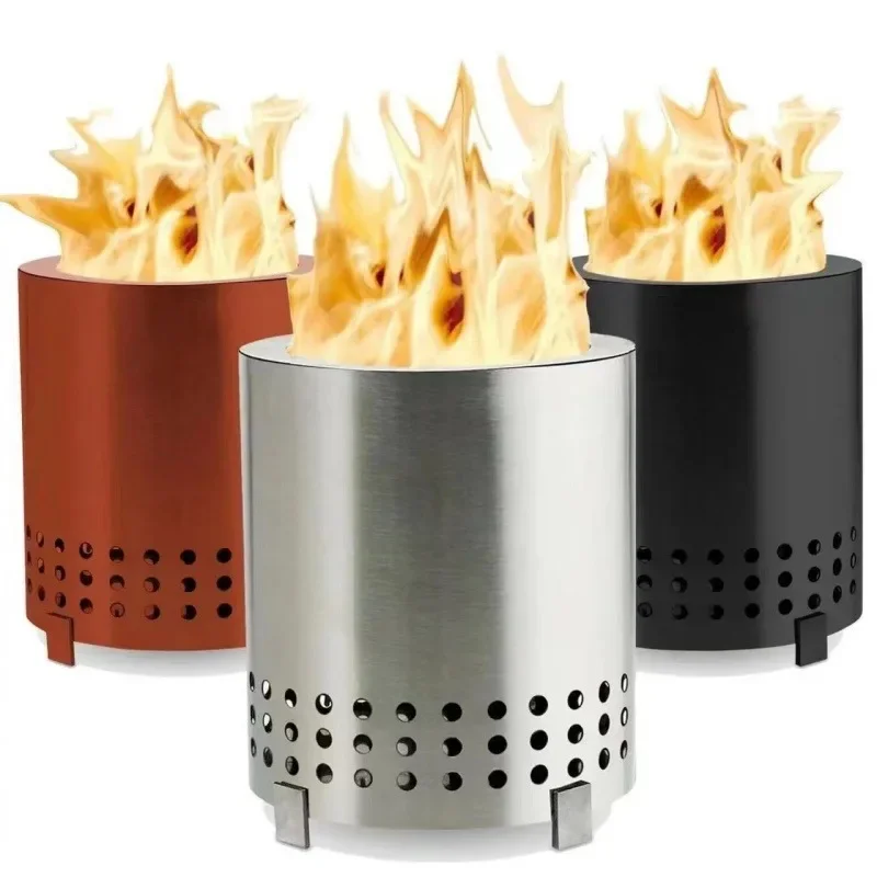 1 Stück Tragbarer Campingkocher Tischkamin mit Ständer Outdoor-Feuerstelle Heizgerät für Backpacking Wandern Reisen BBQ Erstklassige Qualität Image
