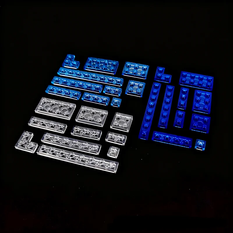 MOC 3024 3023 6225 3623 3710 3666 3460 3022 3021 3020 2420 Transparente Bausteine Spielzeugteile Kompatibel mit LEGO Image