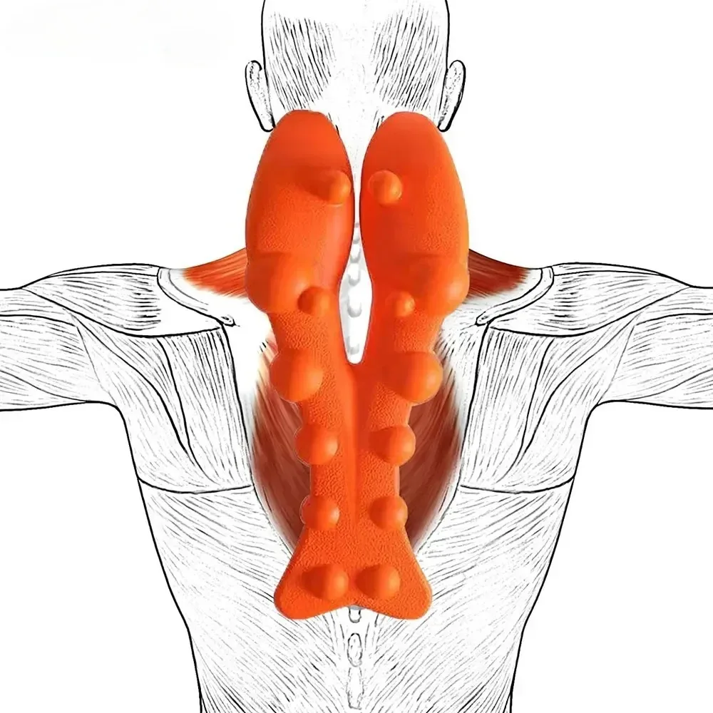 Nacken- und Schulterentspanner mit Massagepunkt am oberen Rücken, Nacken-Traktionsgerät, Nackenstrecker zur Linderung von TMJ-Schmerzen und Wirbelsäulen Image