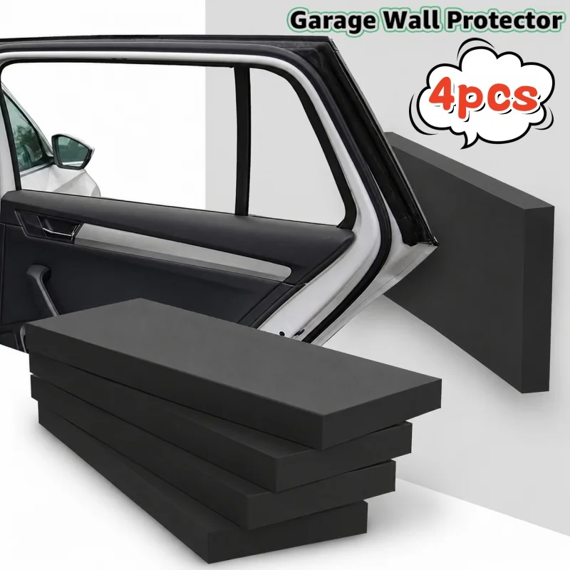 4 Stück Selbstklebende Garagenwand-Schutzleisten, Autotür-Schutz Wandecken-Stoßschutz Schaumstoffblock, Stoßfest & Kratzfeste Polsterung Image