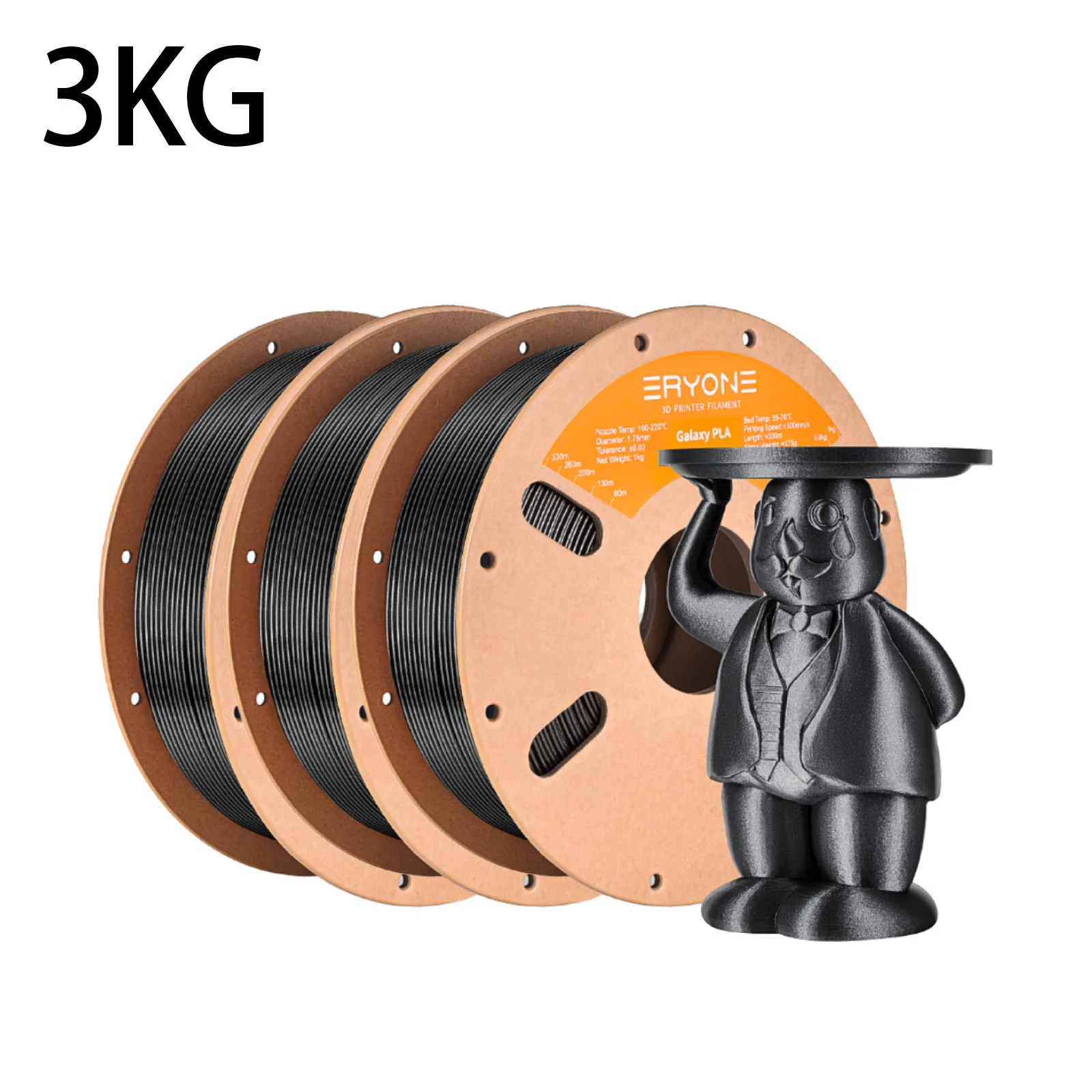 Eryone 3KG Glitter Galaxy PLA 1,75mm, Funkelndes 3D-Druck-Filament, Geringer Verstopfungswahrscheinlichkeit für FDM Vorteilspack Image