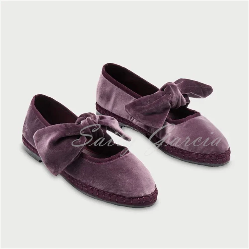 Goldene Samt Schleife Riemen Flache Schuhe Frauen Runde Kappe Casual Ballett Schuhe Luxuriöses Design Slip On Plus Größe Mary Jane Schuhe
