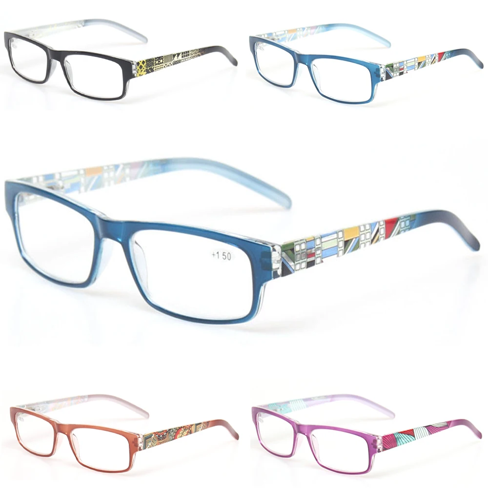 Lesebrille Frühling Scharnier Stilvolle Muster Design Leser Männer und Frauen Farbe Prresbyopia Brille Dioptrien + 50 Bis + 600 Image
