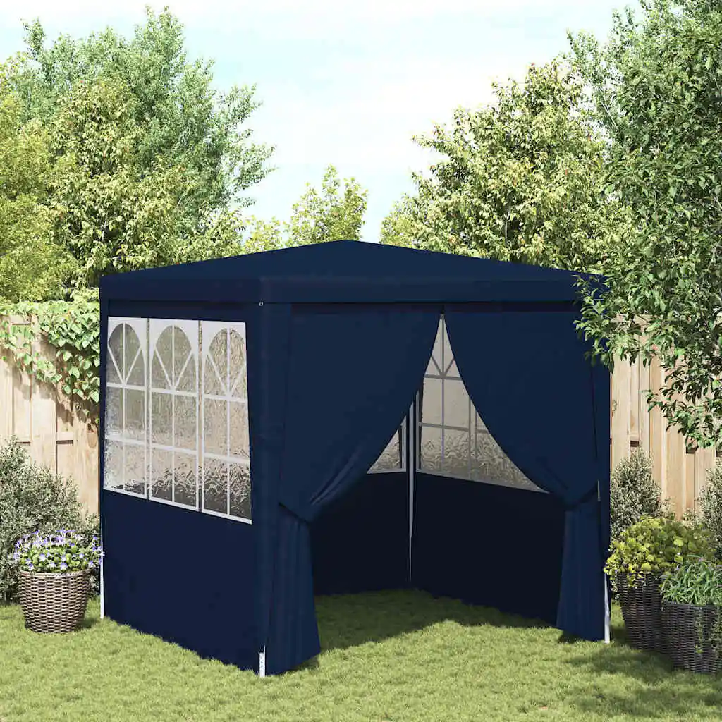 Empfangszelt mit Seitenwänden, 2,5 x 2,5 m, blau, 90 g/m² Familien-Campingzelt, tragbares Faltzelt, Sonnenschutz, wasserdichte Pergola