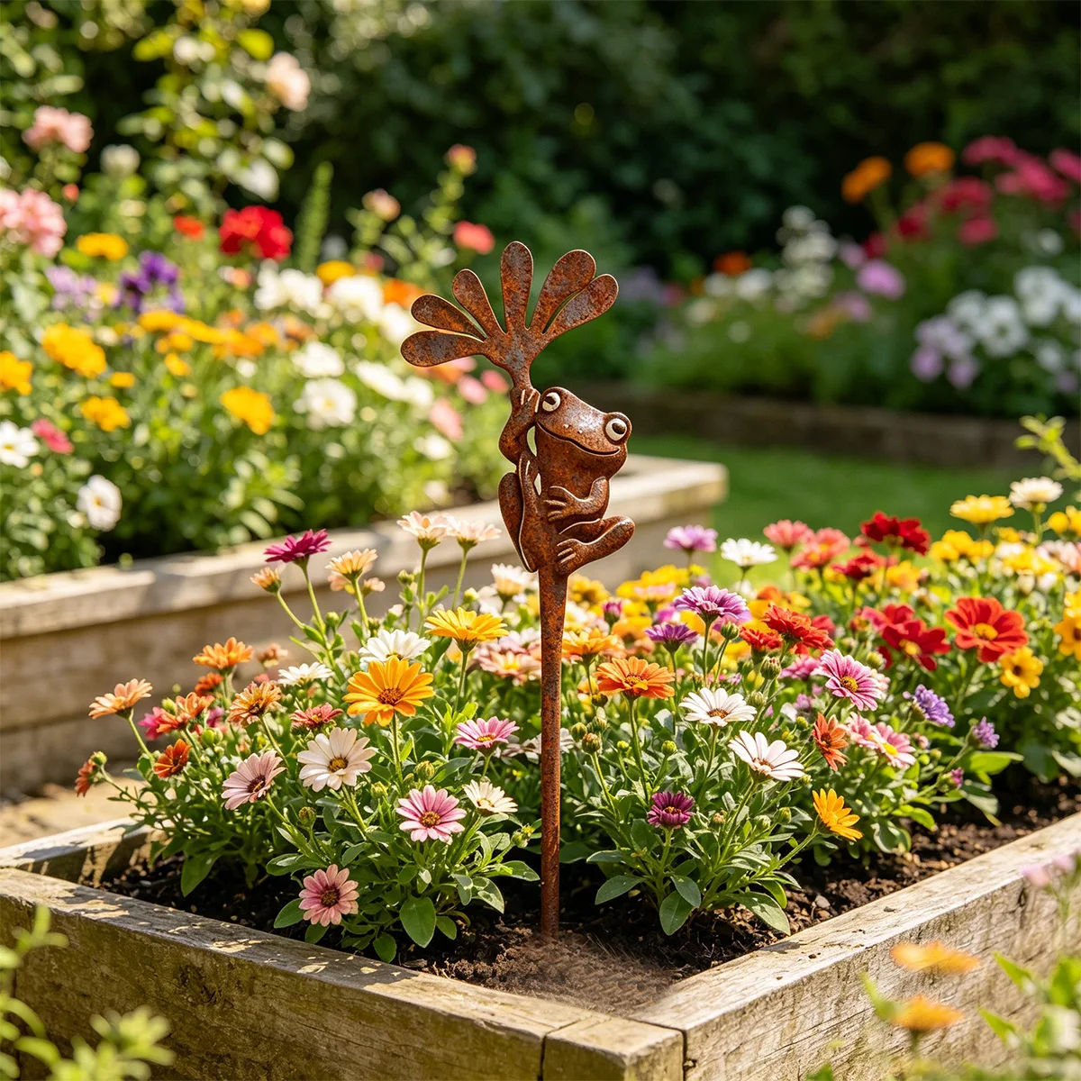1 piquet décoratif de jardin en fer, design à thème animal, décoration de jardin, décoration de pot de fleurs, adapté aux pelouses extérieures, aux jardins de cour, aux pots de fleurs de balcon, à la