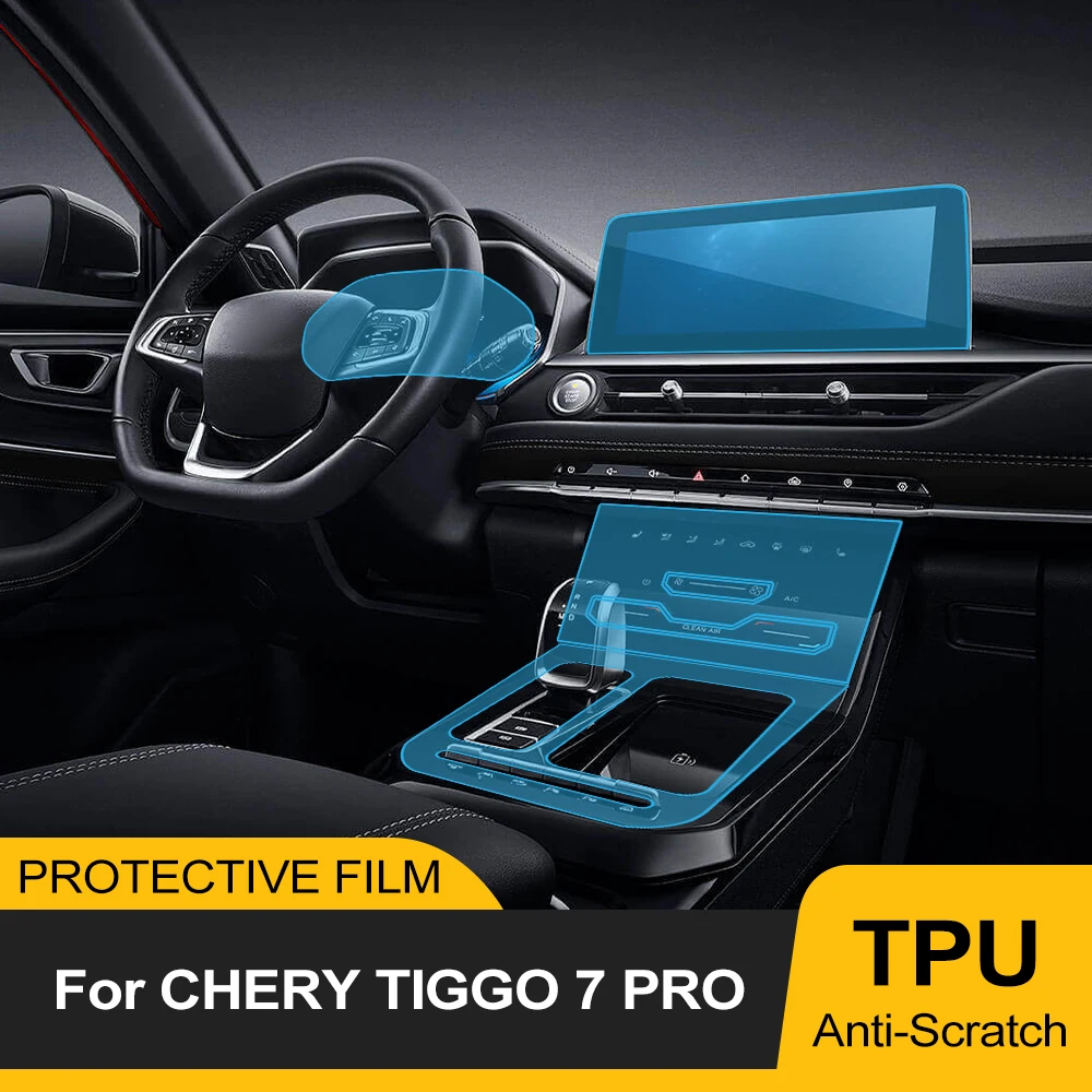 Für Chery Tiggo 7 Pro 2022-2024 Vorgeschnittene TPU Auto-Armaturenbrett-GPS-Navigationsbildschirm-Schutzfolie Aufkleber PPF Anti-Kratz-Schutzfolie Image