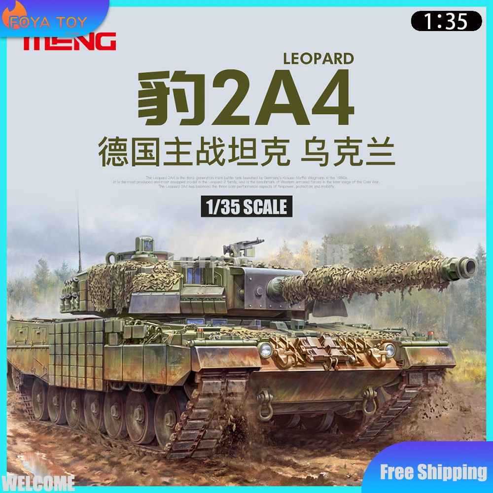 Neues Original MENG 1/35 deutscher Leopard 2A4 (Ukraine) Kampfpanzer-Bausatzmodell TS-058, unfarbig, zum Sammeln, Geburtstagsgeschenk Image