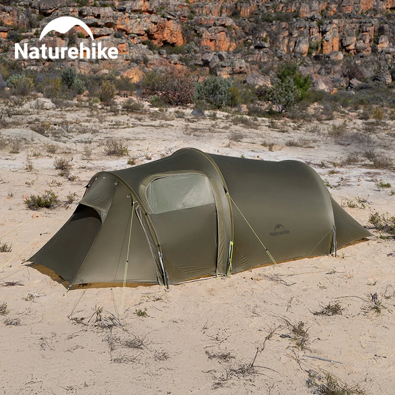 Tente tunnel Naturehike Opalus UL, tente de randonnée pour voiture, tente familiale 2-3 personnes, grand espace, légère, en nylon 15D, pour le camping et la randonnée en plein air