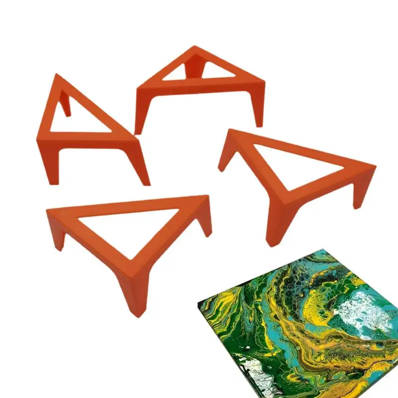 4 Stück Leinwandständer zum Ausgießen von Acrylfarben, Malerfüße, Erhöhungen, Stützständer, Farbständer für Leinwände Image