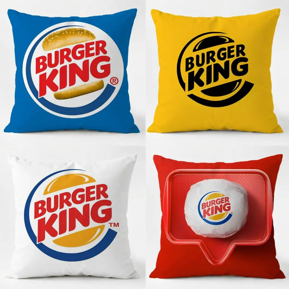 Burger King Kissenbezug, bequem, täglich waschbar, Leinen, weich, für Sofa, Bett, Heimdekoration Image