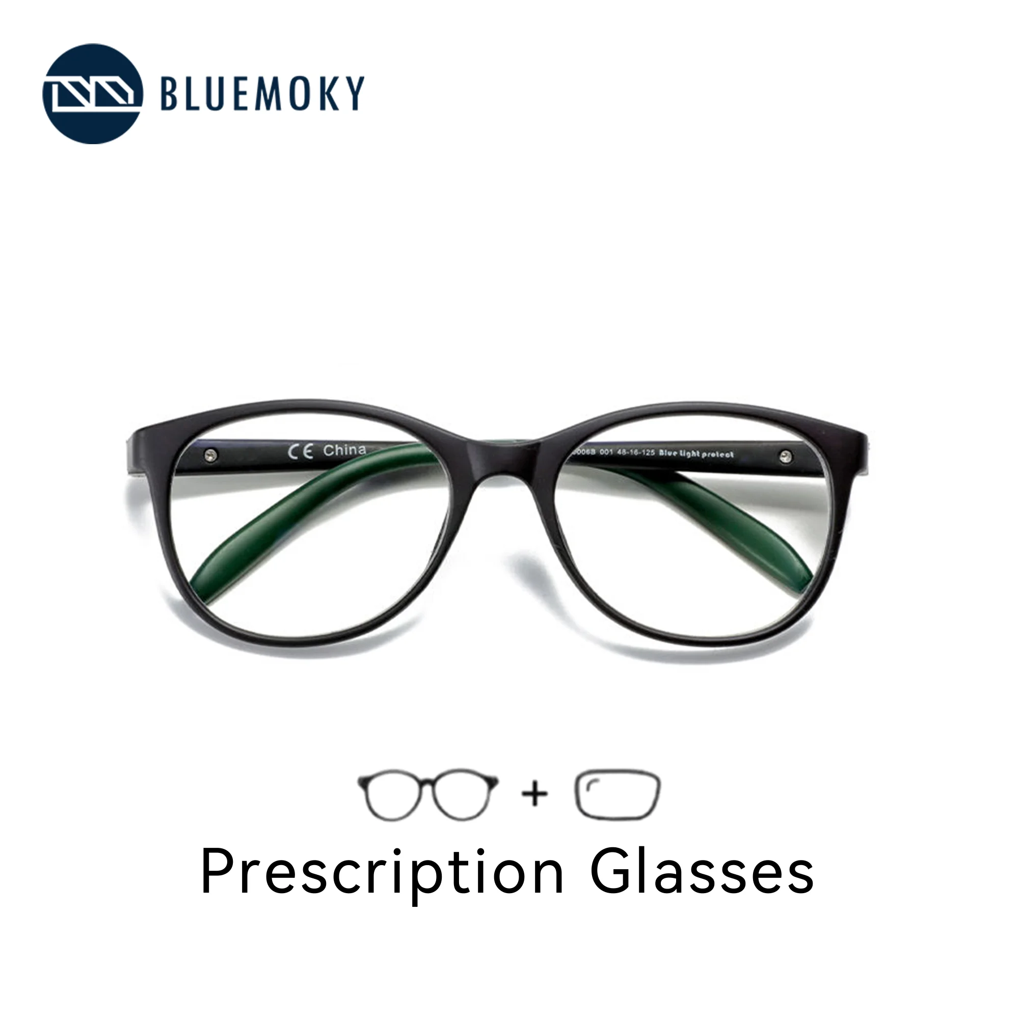 BLUEMOKY Quadratische Korrektionsbrille für Kinder, TR90, progressive optische Brille, Anti-Blaulicht-Myopie-Brille Image