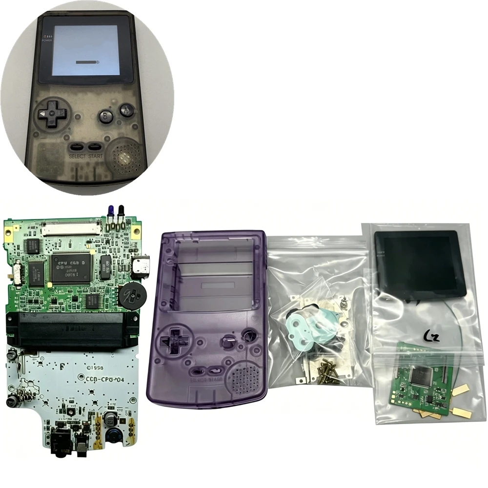 GBC Handheld-Spielkonsole Zubehör-Set 2,6/2,78 Zoll IPS LCD-Bildschirm+GBC-Motherboard+Neue Ersatzgehäuse für GAME BOY Color Image