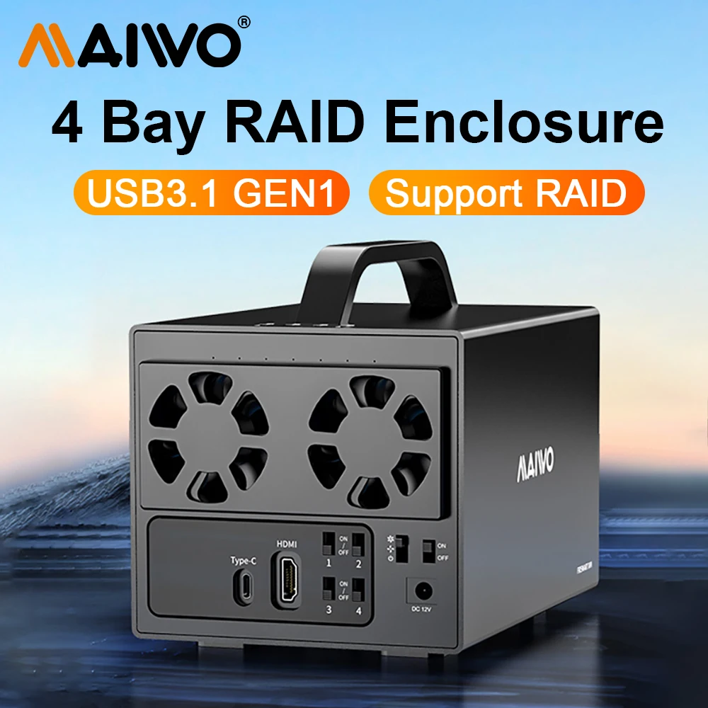 MAIWO 3,5-Zoll-HDD-Gehäuse USB C HDD-Gehäuse 2,5-Zoll-Festplattenbox Dockingstation mit HDMI/4K High-Definition-Port-Erweiterung Image